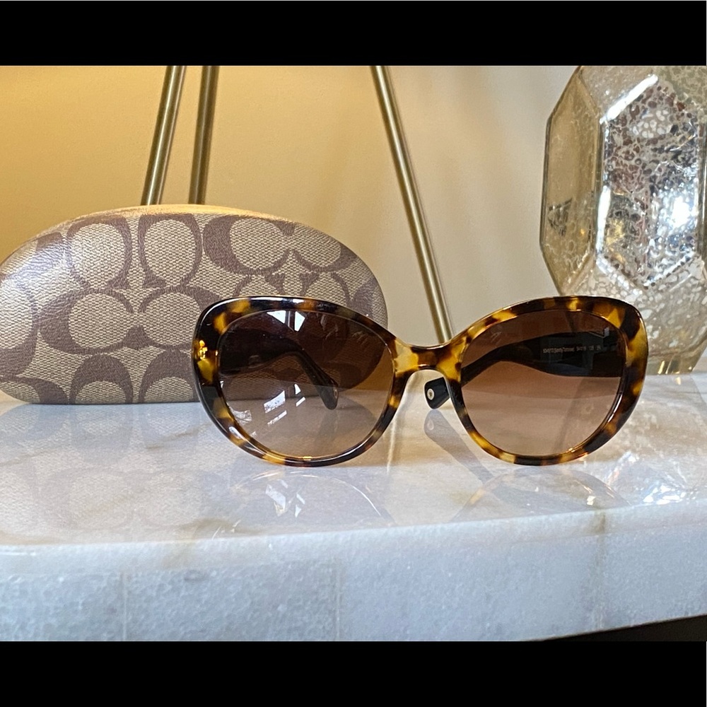 Coach Tortoise Cat Eye Sunglasses and Case